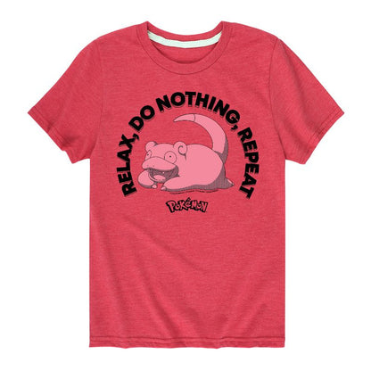 تي شيرت جرافيكي بأكمام قصيرة للأولاد - بوكيمون - سلوبوك ريلاكس لا تفعل شيئًا كرر