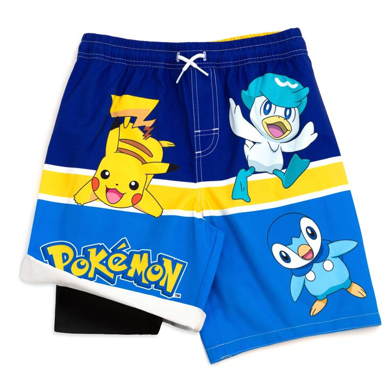 Pokemon Compression UPF 50+ Swim Trunks Bathing Suit Little Kid to Big Kid