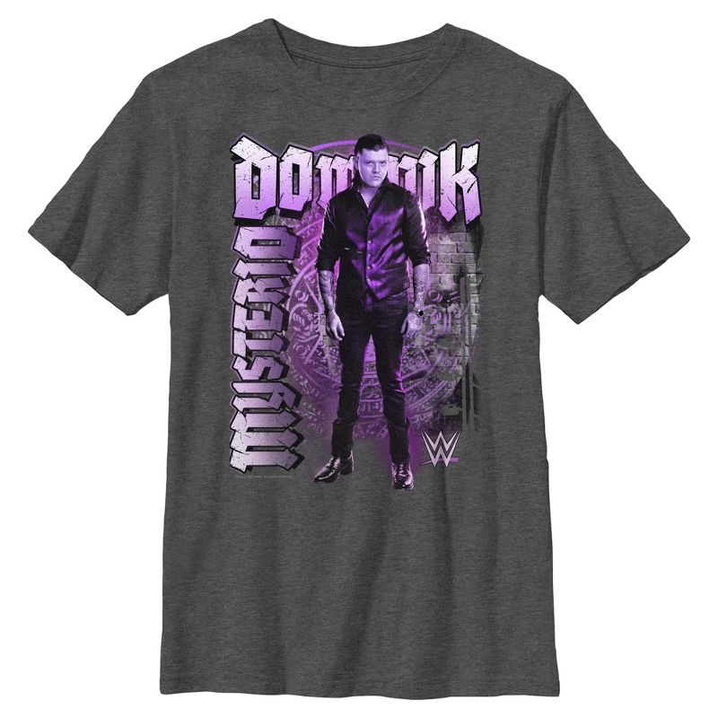 تي شيرت دومينيك ميستيريو أرجواني فني للأولاد من WWE
