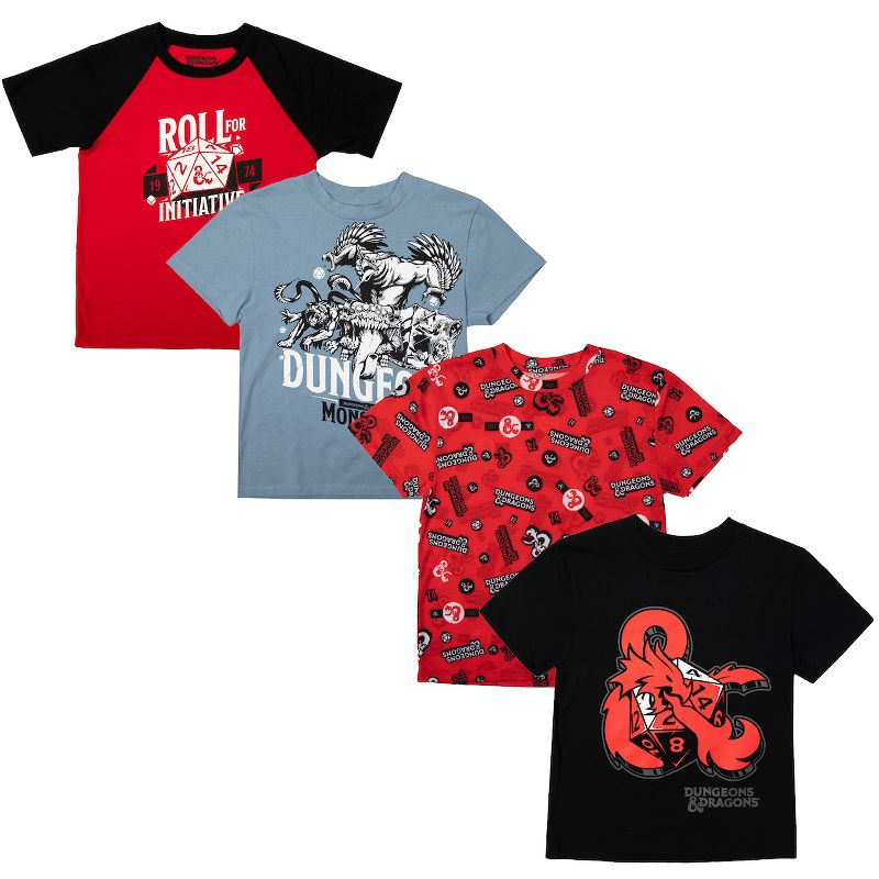 Dungeons & Dragons Youth Boys 4- Pack Tees