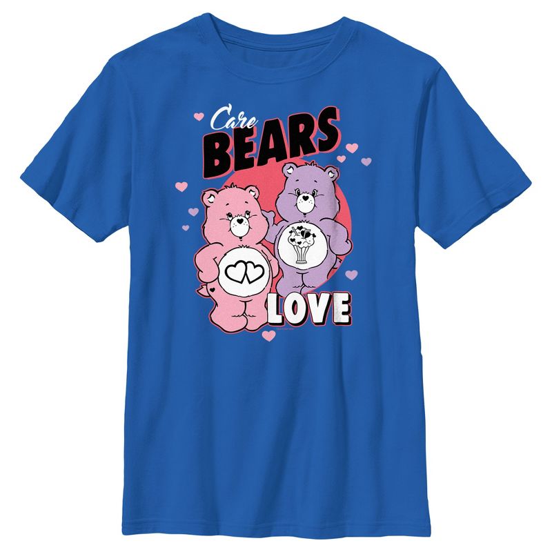 Boy's Care Bears Valentine's Day Love-a-Lot Bear and Share Bear Love T-Shirt