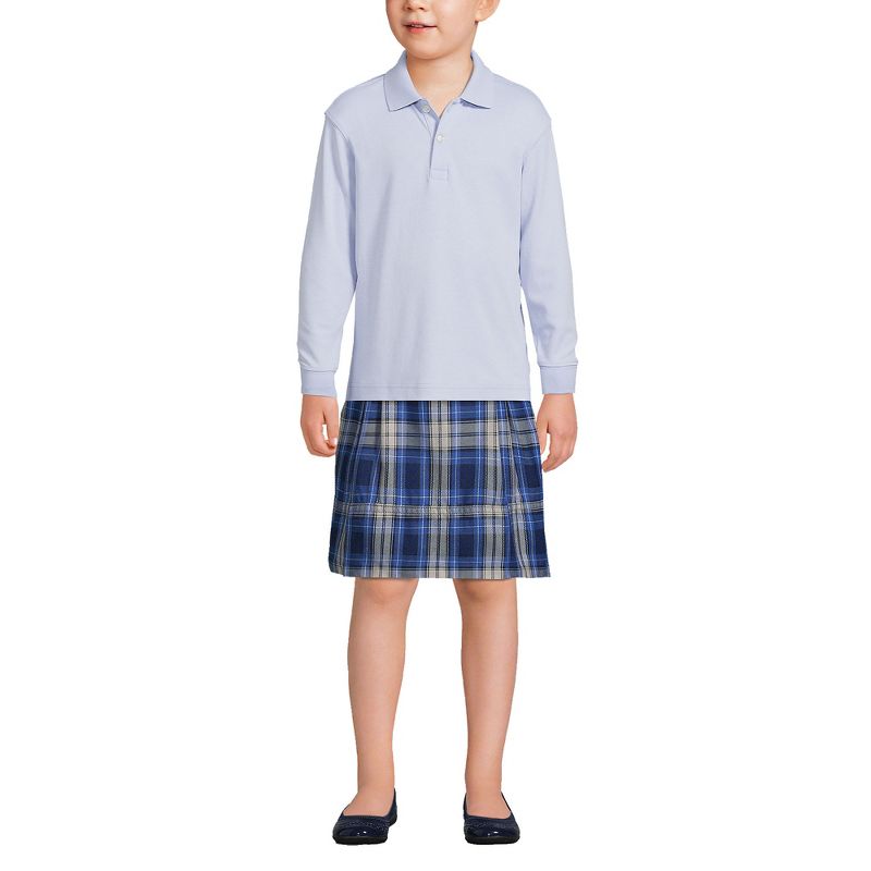 Lands' End School Uniform Kids Long Sleeve Interlock Polo Shirt