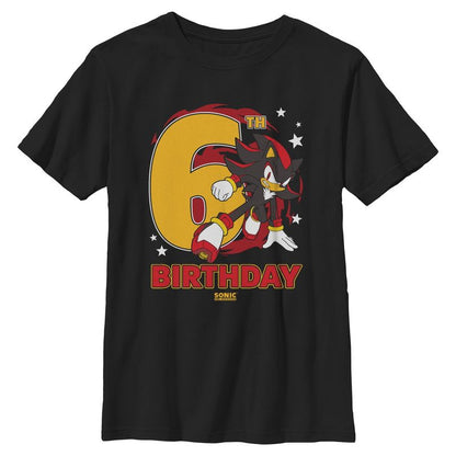 Boys Sonic the Hedgehog Shadow 6th Birthday T Shirt