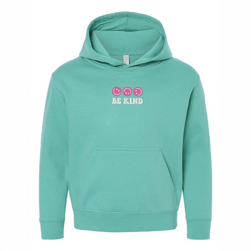 The Juniper Shop Embroidered Be Kind Turning Smiles Youth Graphic Hoodie