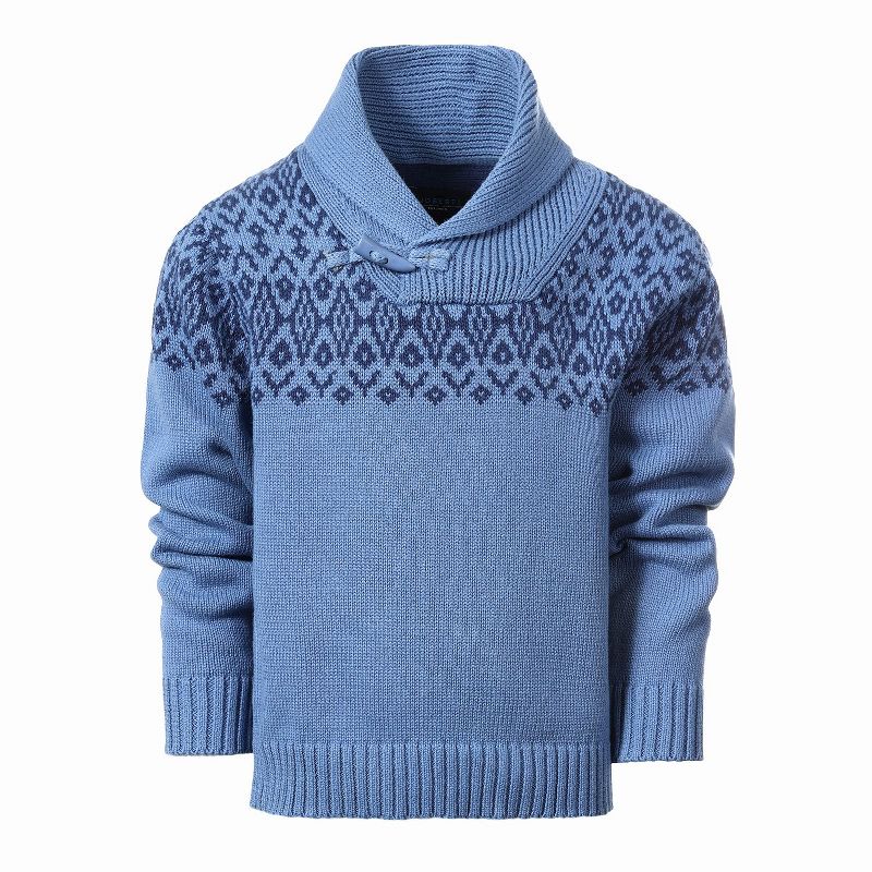 Gioberti Boy's 100% Cotton Pullover Knitted Sweater with Toggle Button Closure
