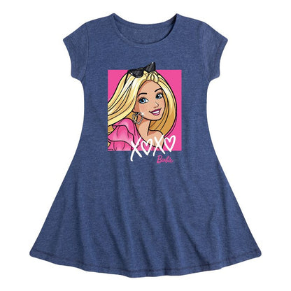 فستان باربي - Xoxo Barbie Fit &amp; Flair بأكمام قصيرة للبنات