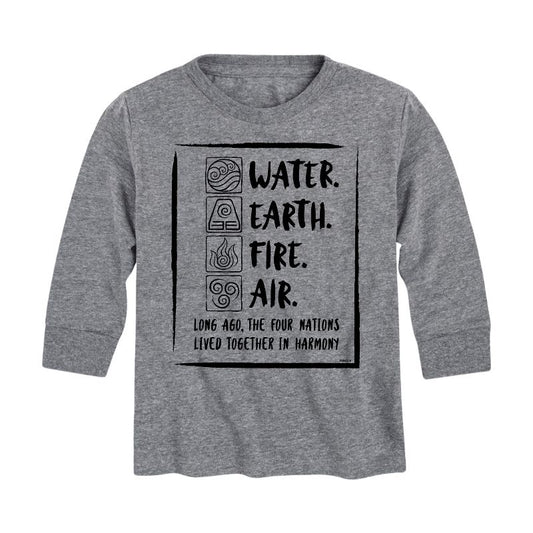 Boys' - Avatar: The Last Airbender - Elements Harmony Long Sleeve Graphic T-Shirt