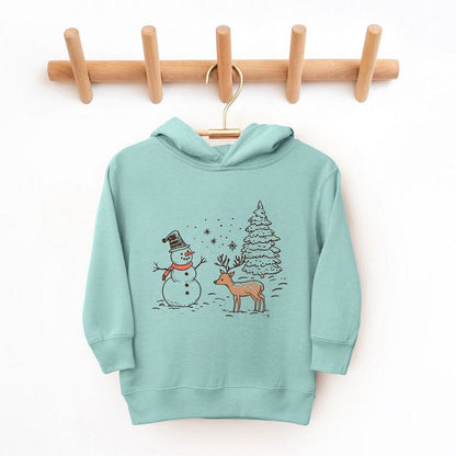 The Juniper Shop Deer Snowman Scene Toddler Graphic Hoodie
