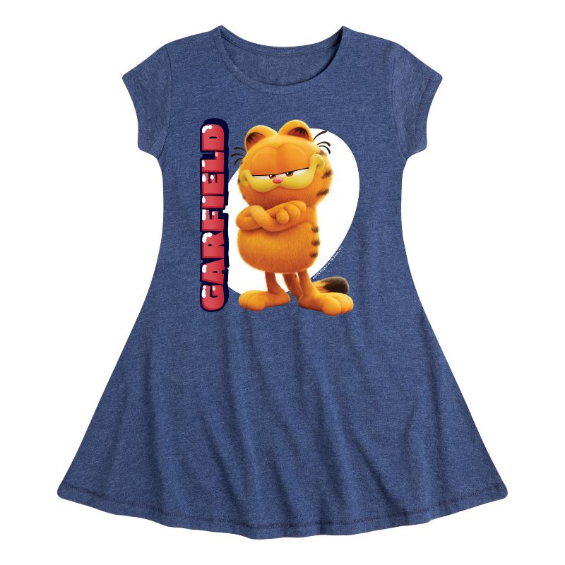 Girls' - Garfield - Garfield Movie Vertical Fit & Flair Cap Sleeve Dress