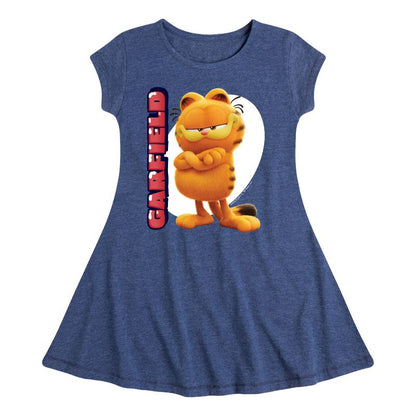 Girls' - Garfield - Garfield Movie Vertical Fit & Flair Cap Sleeve Dress