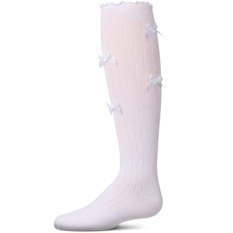 Memoi Girls' All Over Bow Knee High Socks