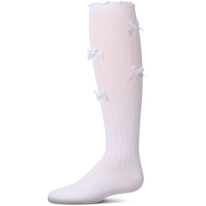 Memoi Girls' All Over Bow Knee High Socks
