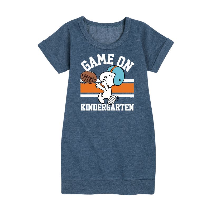 Girls' - Peanuts - Game On Kindergarten Graphic Short Sleeve Fleece Dress