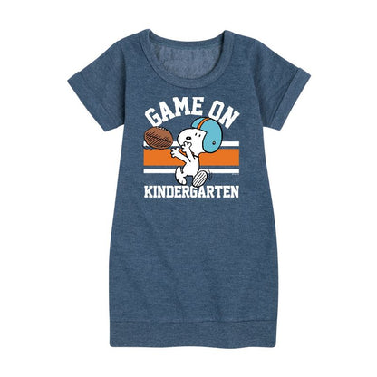 Girls' - Peanuts - Game On Kindergarten Graphic Short Sleeve Fleece Dress
