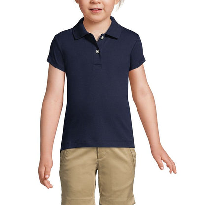 Lands' End School Uniform Kids Short Sleeve Feminine Fit Interlock Polo Shirt