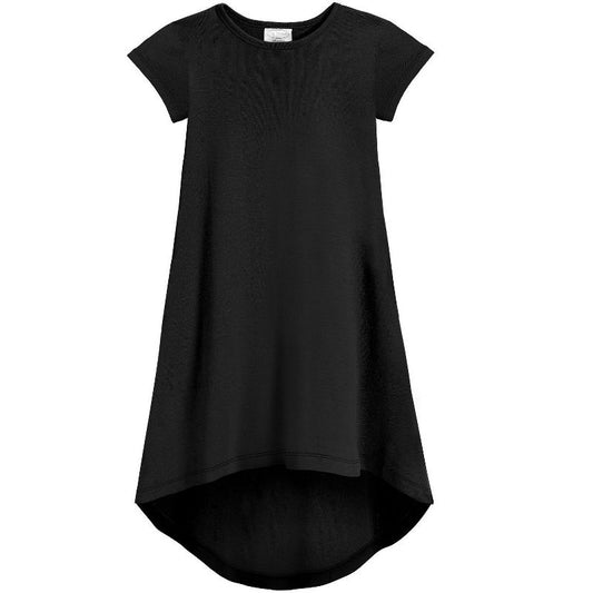 City Threads USA-Made Cotton Soft Jersey Girls Short Sleeve Hi-Lo Maxi Dress