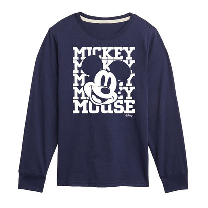 Boys' - Disney - Mickey, Mickey, Mickey Mouse Long Sleeve Graphic T-Shirt