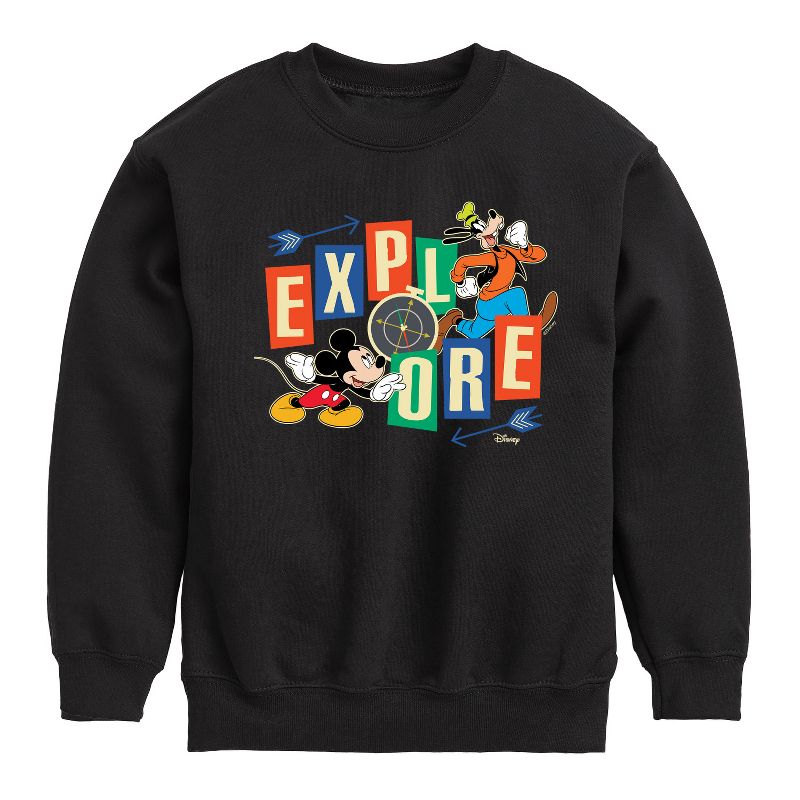 Boys' - Disney - Explore Graphic Long Sleeve Fleece Sweatshirt