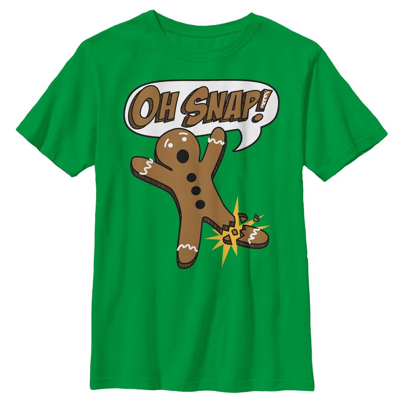 Boy's Lost Gods Christmas Oh Snap Gingerbread Man T-Shirt