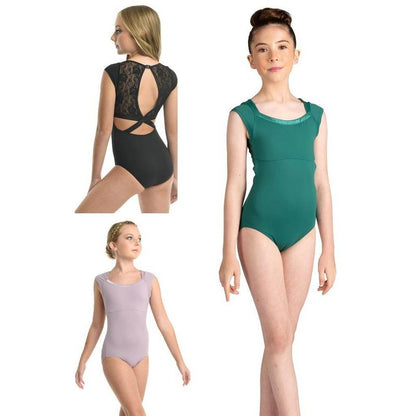 لباس ضيق للفتيات من Danz N Motion Yasmin 23113C بأكمام قصيرة ودانتيل وظهر متقاطع