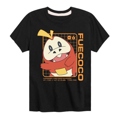 Boys' - Pokémon - Fuecoco Fire Type Paldea Starter Short Sleeve Graphic T-Shirt