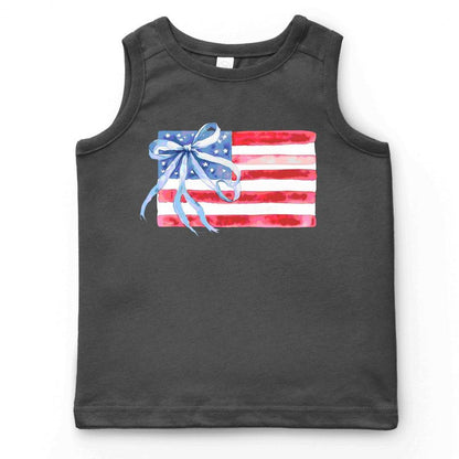 The Juniper Shop Watercolor Flag Coquette Youth Tank Top