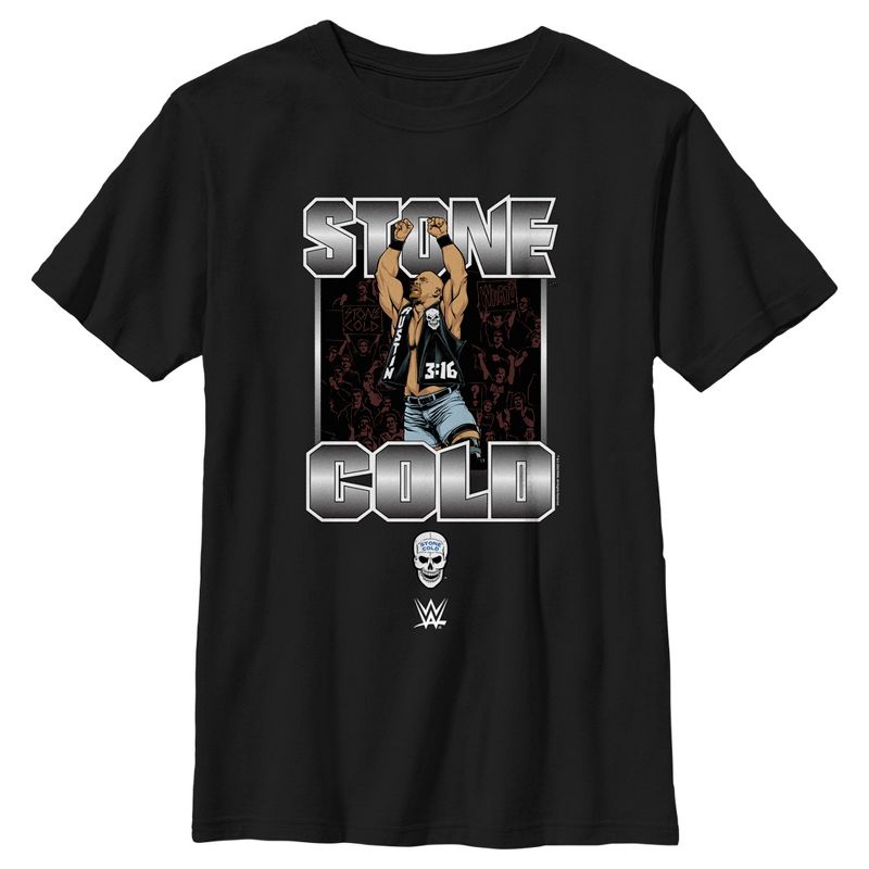 تي شيرت WWE Stone Cold Steve Austin Silver Logo للأولاد