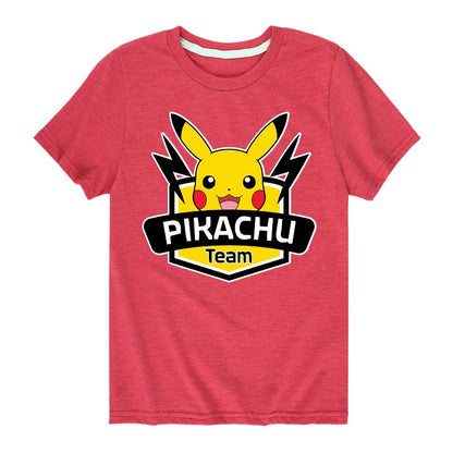 تي شيرت جرافيكي بأكمام قصيرة بشعار فريق بيكاتشو للأولاد - بوكيمون