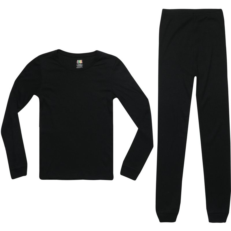 Just Love Girls Solid Pajama Sets - Snug Fitting Ribbed PJ Tops & Bottoms for Girls