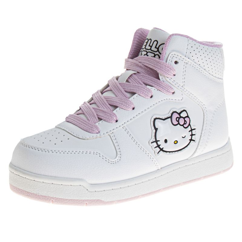 Sanrio Hello Kitty High-Top Toddler Girls Sneakers - Sneaker Ankle Hightops Lightweight Athletic Breathable Casual Shoes