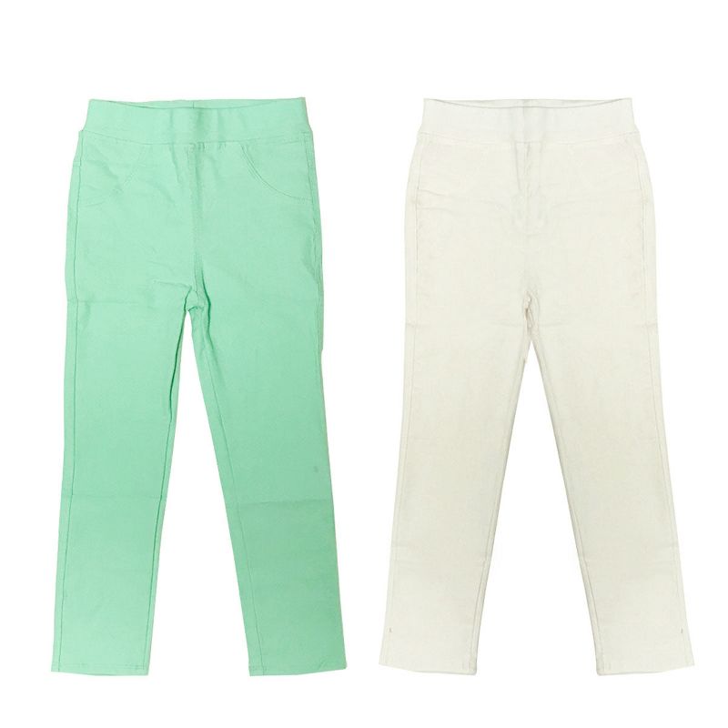 Wrapables Faux Jean Skinny Leggings for Girls (Set of 2)