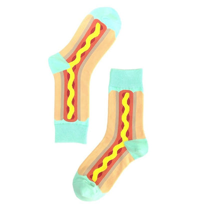 Sweet Hot Dog In Bun Foodie Socks (Large, Medium or Small) from the Sock Panda