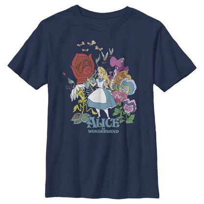 Boy's Alice in Wonderland Alice and The Talking Flowers T-Shirt