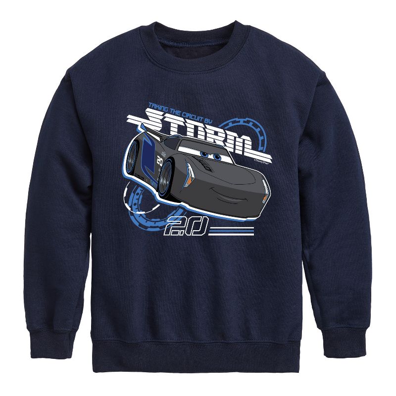 Boys' - Cars - Taking The Circuit By Storm Graphic Long Sleeve Fleece Sweatshirt