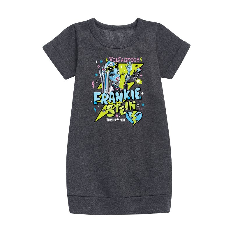 Girls' - Mattel - Frankie Stein Voltageous Graphic Short Sleeve Fleece Dress