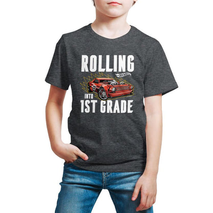 تي شيرت جرافيكي بأكمام قصيرة للأولاد - هوت ويلز - تدحرج إلى الصف الأول