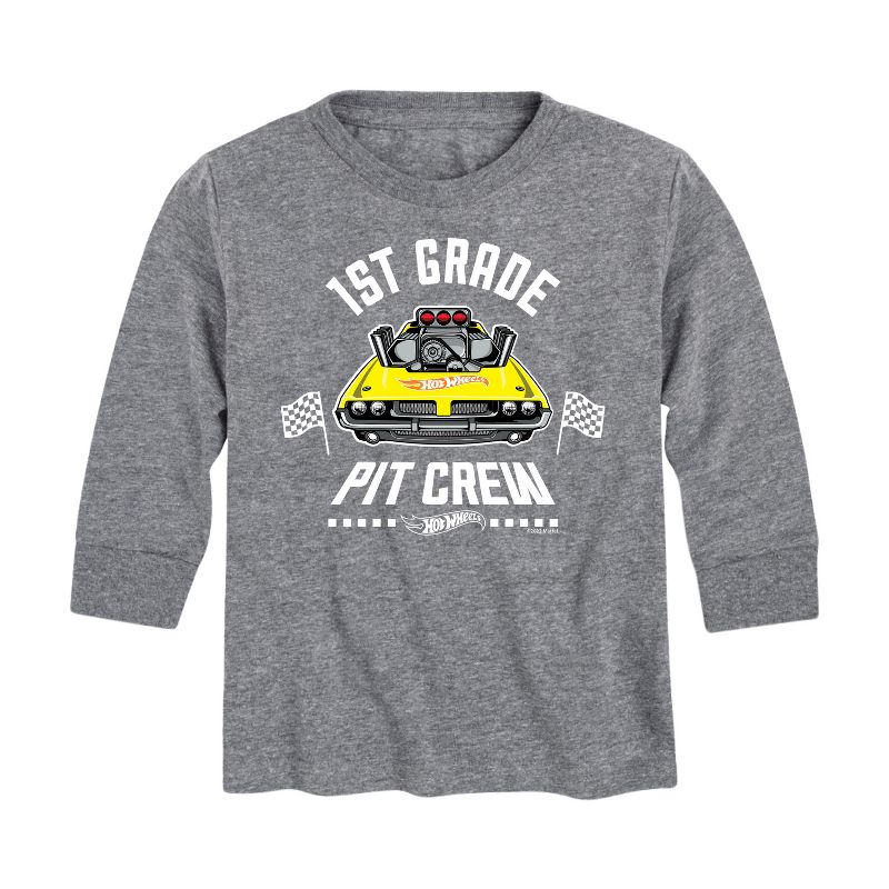 Boys' - Hot Wheels - Pit Crew 1st Grade Long Sleeve Graphic T-Shirt