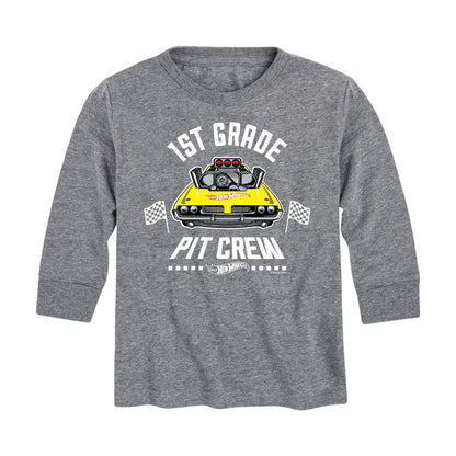 Boys' - Hot Wheels - Pit Crew 1st Grade Long Sleeve Graphic T-Shirt