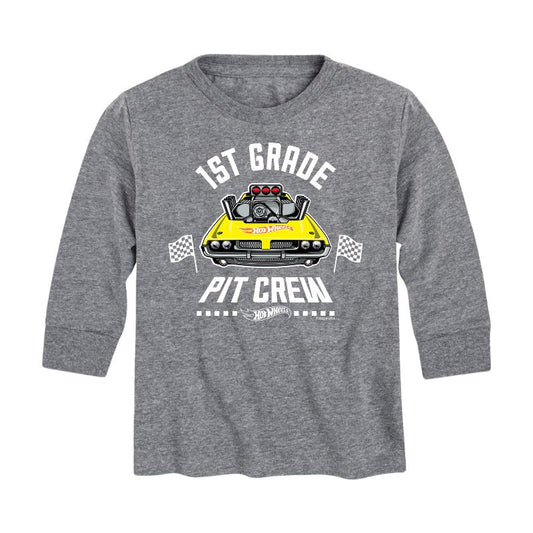 Boys' - Hot Wheels - Pit Crew 1st Grade Long Sleeve Graphic T-Shirt