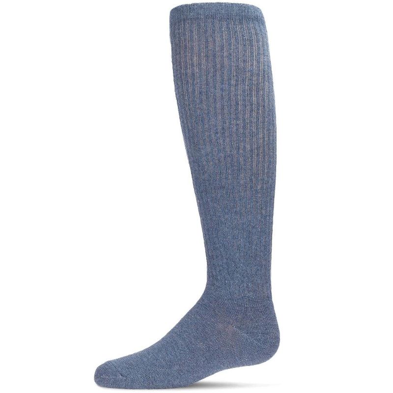 Memoi Girl's Athletic Ribbed Cotton Blend Knee High Sock