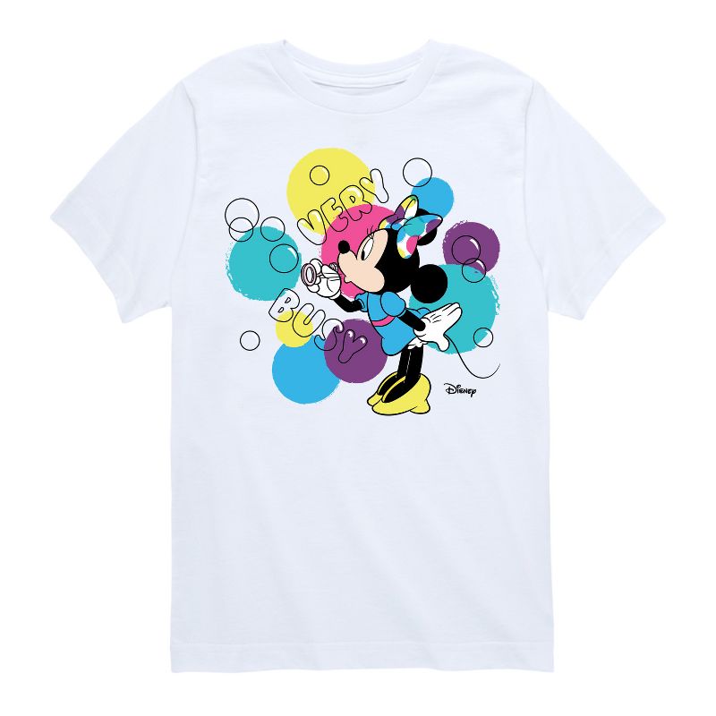 Boys' - Disney - Minnie Mouse Blowing Bubbles Everywhere Short Sleeve Graphic T-Shirt