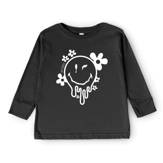 تي شيرت بأكمام طويلة من مجموعة Juniper Shop SmileyWorld Melting Outline للشباب