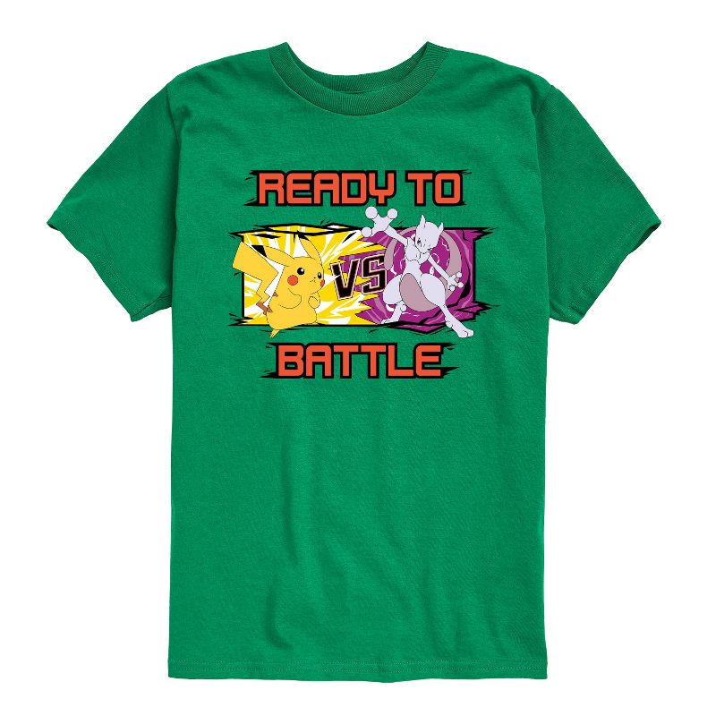 تي شيرت جرافيكي بأكمام قصيرة للأولاد - بوكيمون - بيكاتشو ميوتو باتل