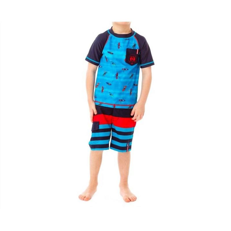 Boy's Kayak Short Raglan Sleeve Rashguard Tee - Noruk Collection