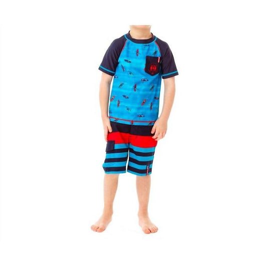 Boy's Kayak Short Raglan Sleeve Rashguard Tee - Noruk Collection