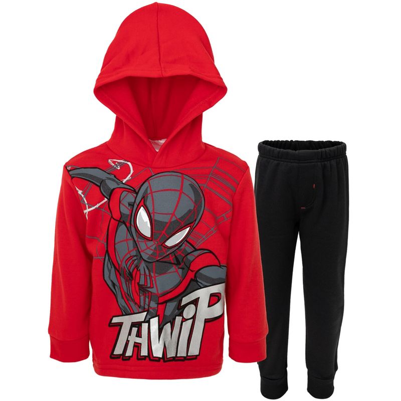 طقم ملابس من Marvel Fleece Raglan Pullover Hoodie وسروال رياضي