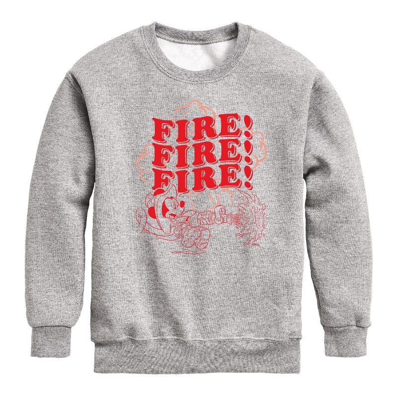 Boys' - Disney - Firefighter Mickey Graphic Long Sleeve Fleece Sweatshirt