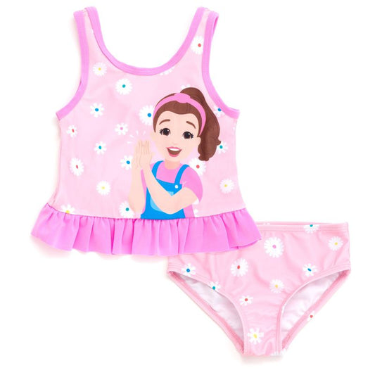 Ms. Rachel Racerback UPF 50+ Peplum Tankini Top and Bikini Bottom Swim Set
