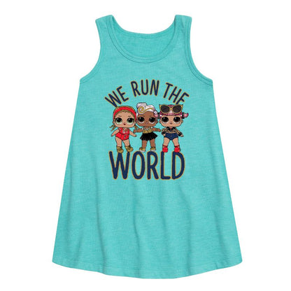 Girls' - LOL Surprise! - Grrrls Run the World Graphic Sleeveless Aline Dress