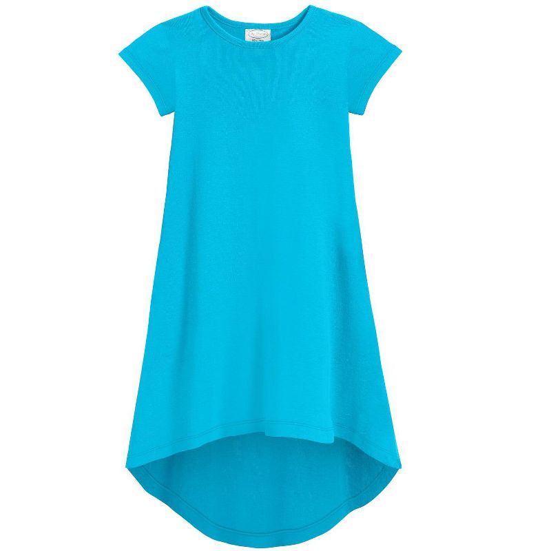 فستان ماكسي قصير الأكمام من سيتي ثريدز، مصنوع في الولايات المتحدة الأمريكية، مصنوع من قطن جيرسي ناعم للفتيات